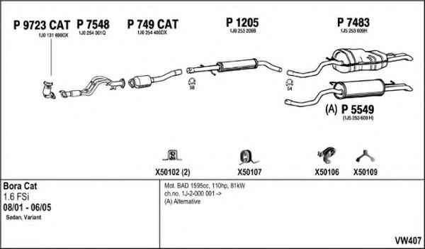 FENNO VW407 Exhaust System